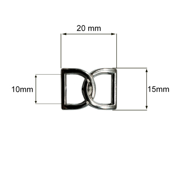 Klamra metalowa ozdobna 10 mm srebrna 100 sztuk